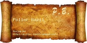 Poller Bazil névjegykártya